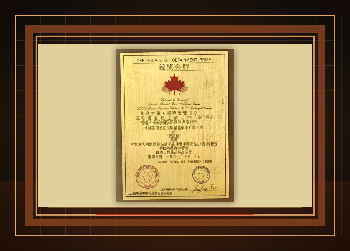 Manlong Liquid honor certificate